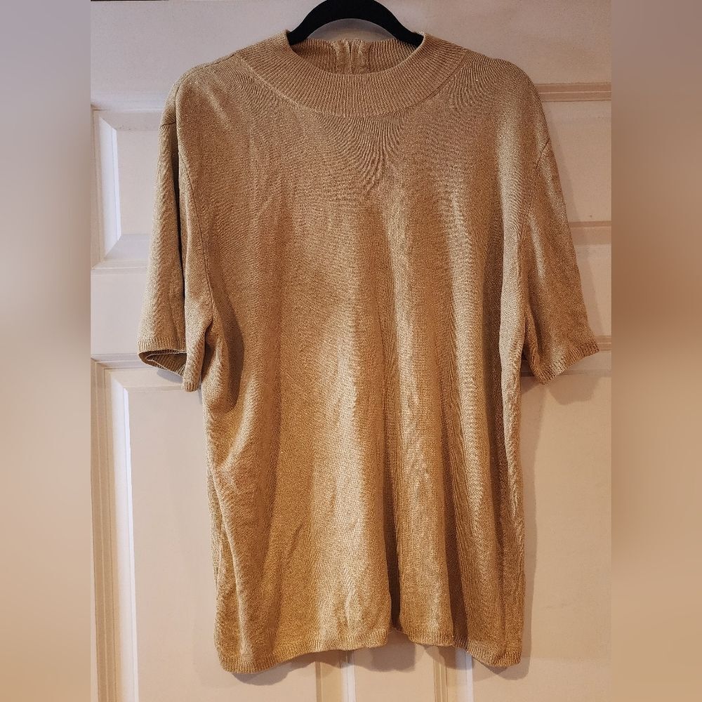 Draper's & Damon's heavyweight gold sparkle blouse 2X